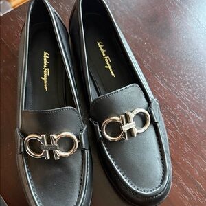 Salvatore Ferragamo Black Leather Loafers